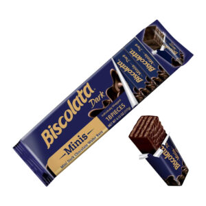 ویفر شکلات تلخ بیسکولاتا مینیس  Biscolata Minis dark حجم 117 گرم